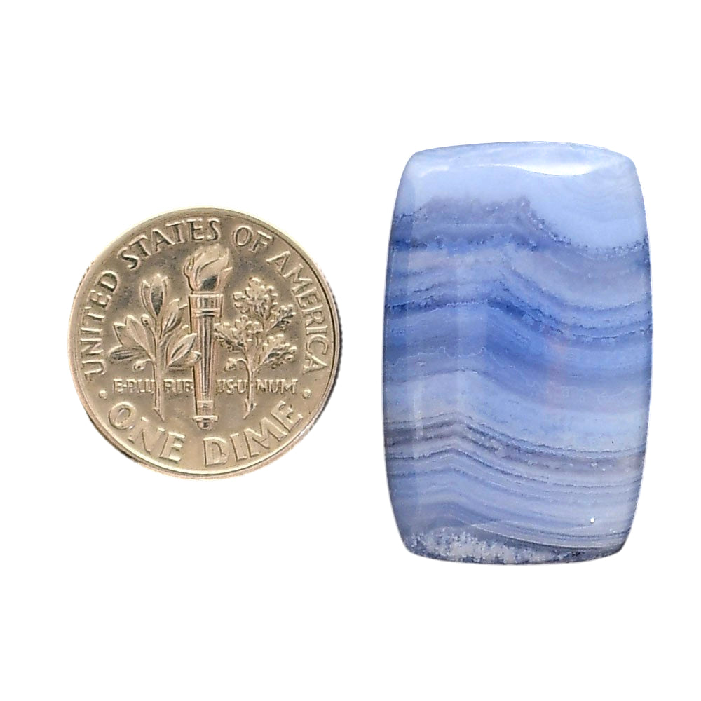 Blue Lace Agate 17.4x27.3x6.5 mm Cushion Shape Polished Gemstone LS89-05451