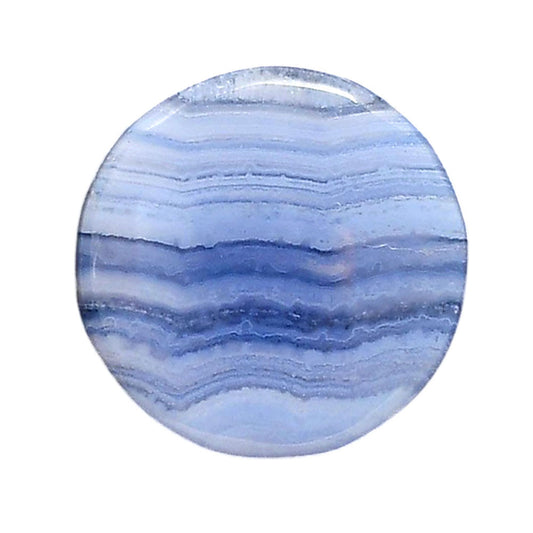 Blue Lace Agate 24.4x24.4x5.5 mm Round Shape Polished Gemstone LS89-05452