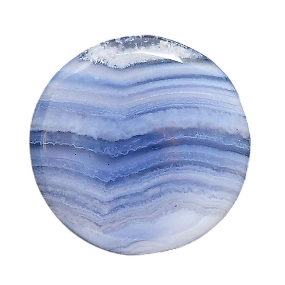 Blue Lace Agate 27.2x27.2x6 mm Round Shape Polished Gemstone LS89-05453