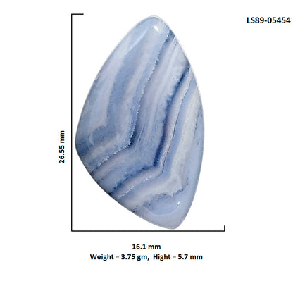 Blue Lace Agate 16.1x26.55x5.7 mm Fancy Shape Polished Gemstone LS89-05454