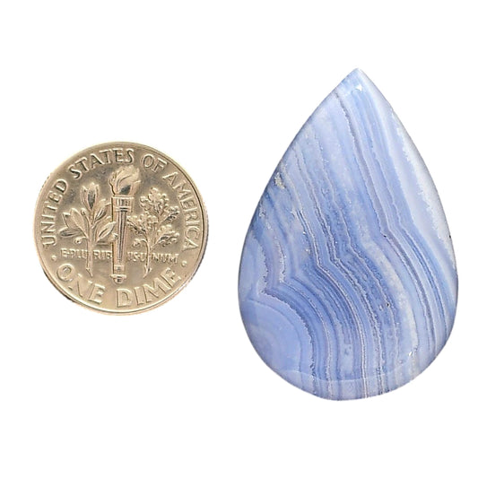 Blue Lace Agate 22.25x33.5x6 mm Pear Shape Polished Gemstone LS89-05455
