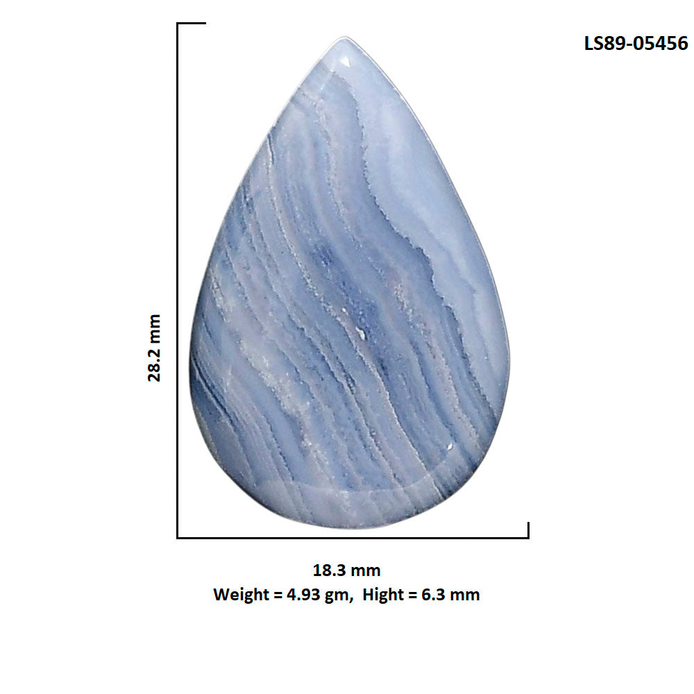 Blue Lace Agate 18.3x28.2x6.3 mm Pear Shape Polished Gemstone LS89-05456