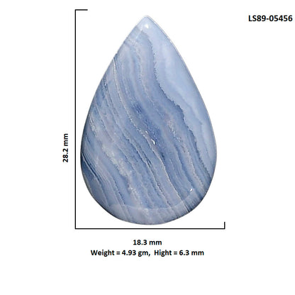 Blue Lace Agate 18.3x28.2x6.3 mm Pear Shape Polished Gemstone LS89-05456