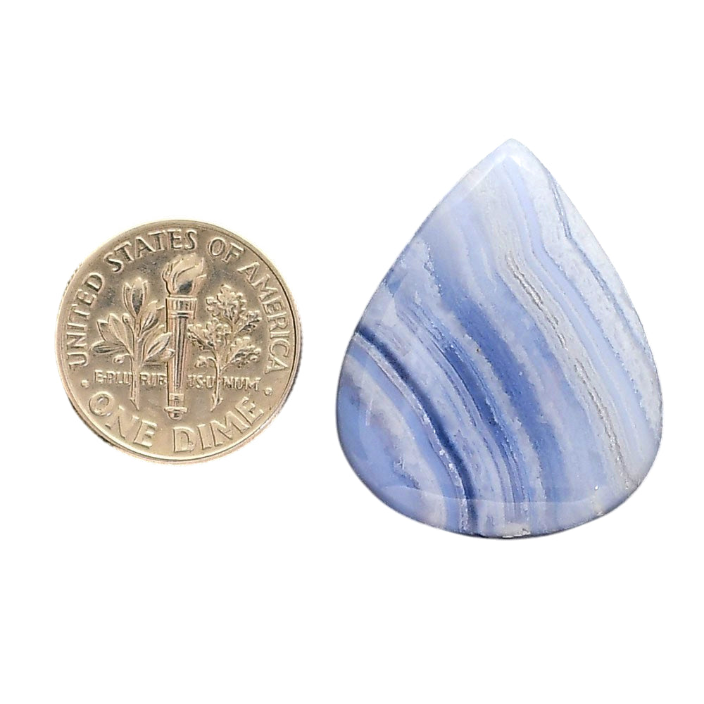 Blue Lace Agate 23.4x28.7x6 mm Pear Shape Polished Gemstone LS89-05457