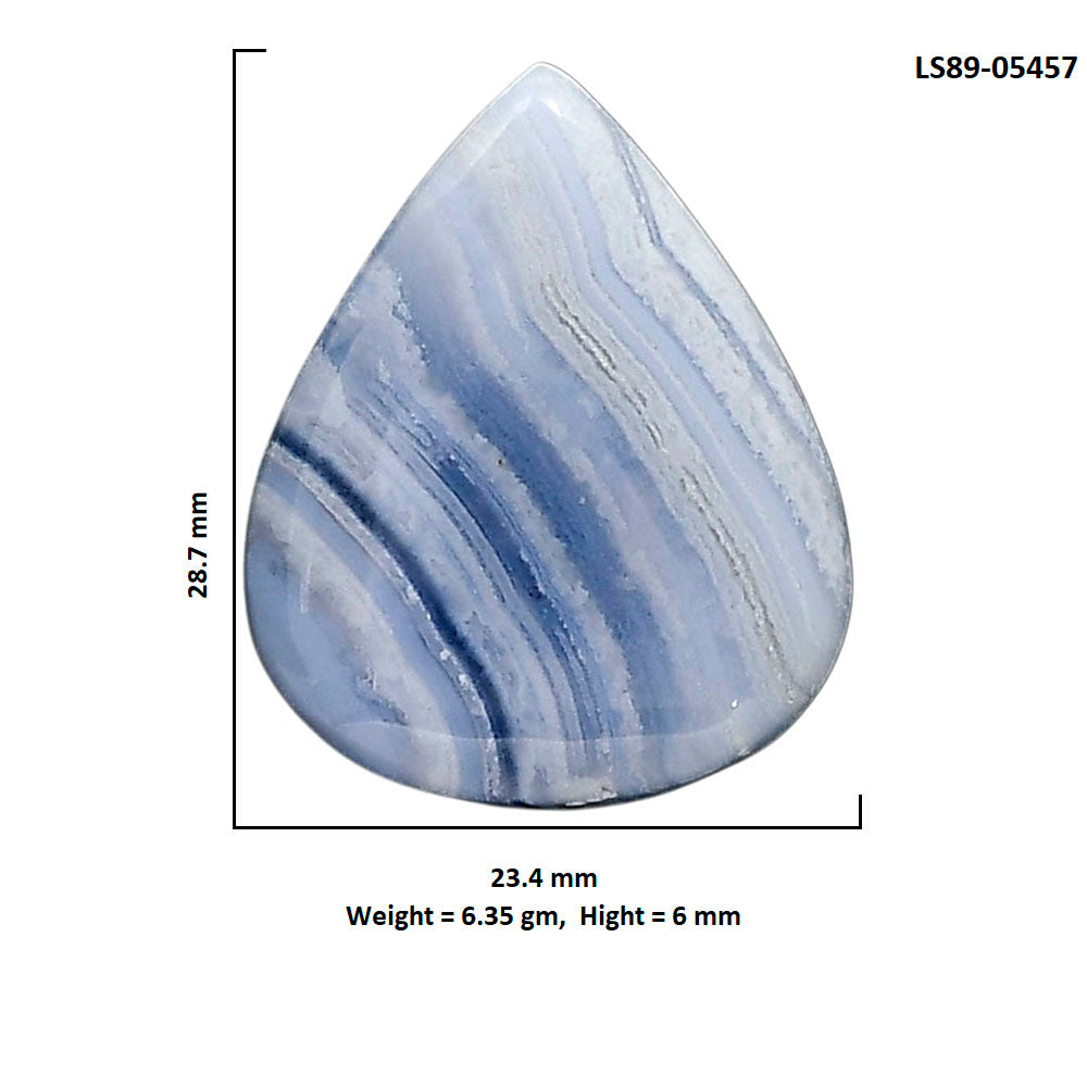 Blue Lace Agate 23.4x28.7x6 mm Pear Shape Polished Gemstone LS89-05457