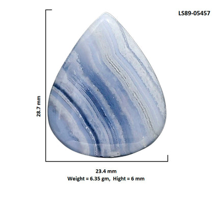 Blue Lace Agate 23.4x28.7x6 mm Pear Shape Polished Gemstone LS89-05457