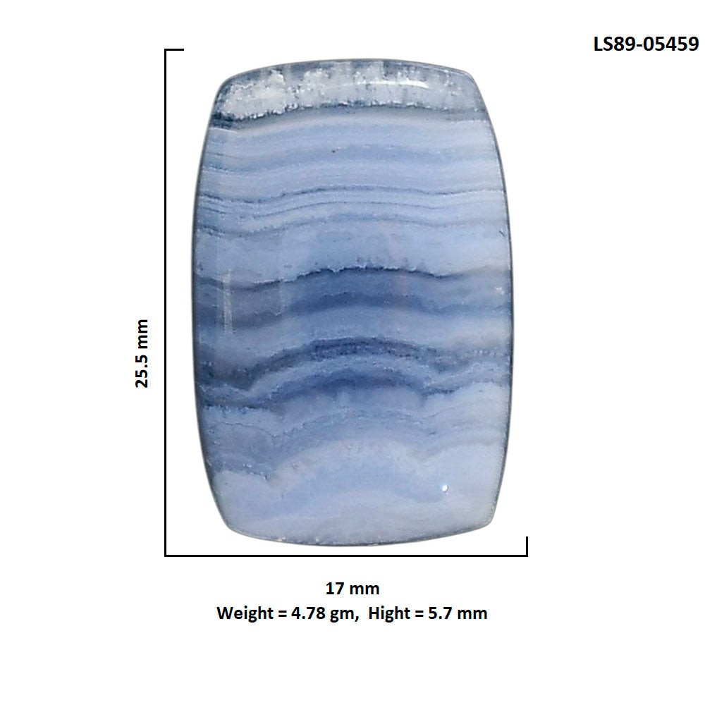 Blue Lace Agate 17x25.5x5.7 mm Cushion Shape Polished Gemstone LS89-05459