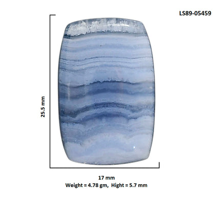 Blue Lace Agate 17x25.5x5.7 mm Cushion Shape Polished Gemstone LS89-05459