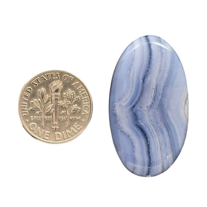 Blue Lace Agate 19x33.45x5.5 mm Oval Shape Polished Gemstone LS89-05460