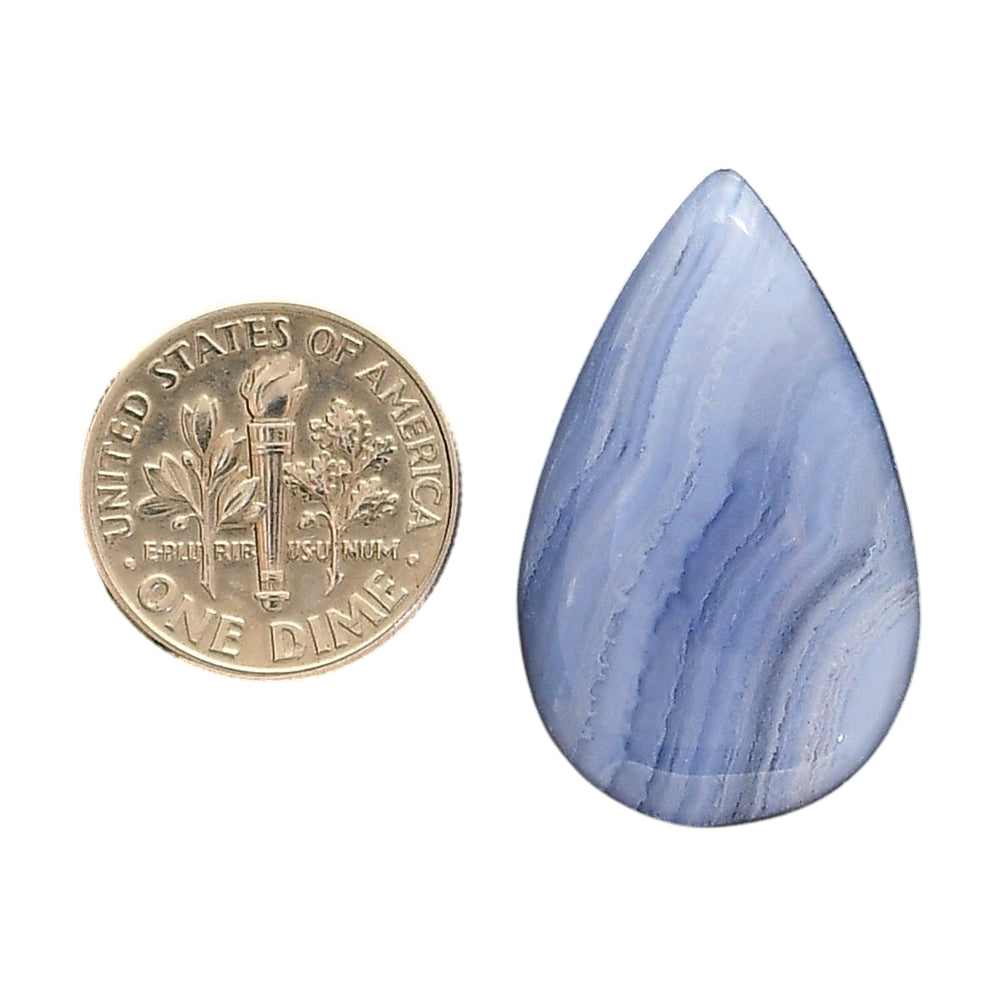 Blue Lace Agate 18.8x30.55x6 mm Pear Shape Polished Gemstone LS89-05461