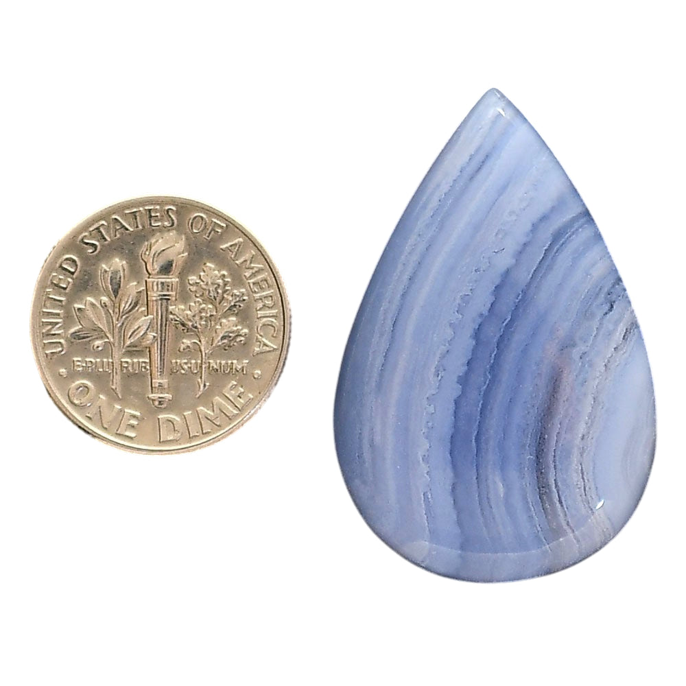 Blue Lace Agate 21x33.5x6 mm Pear Shape Polished Gemstone LS89-05462