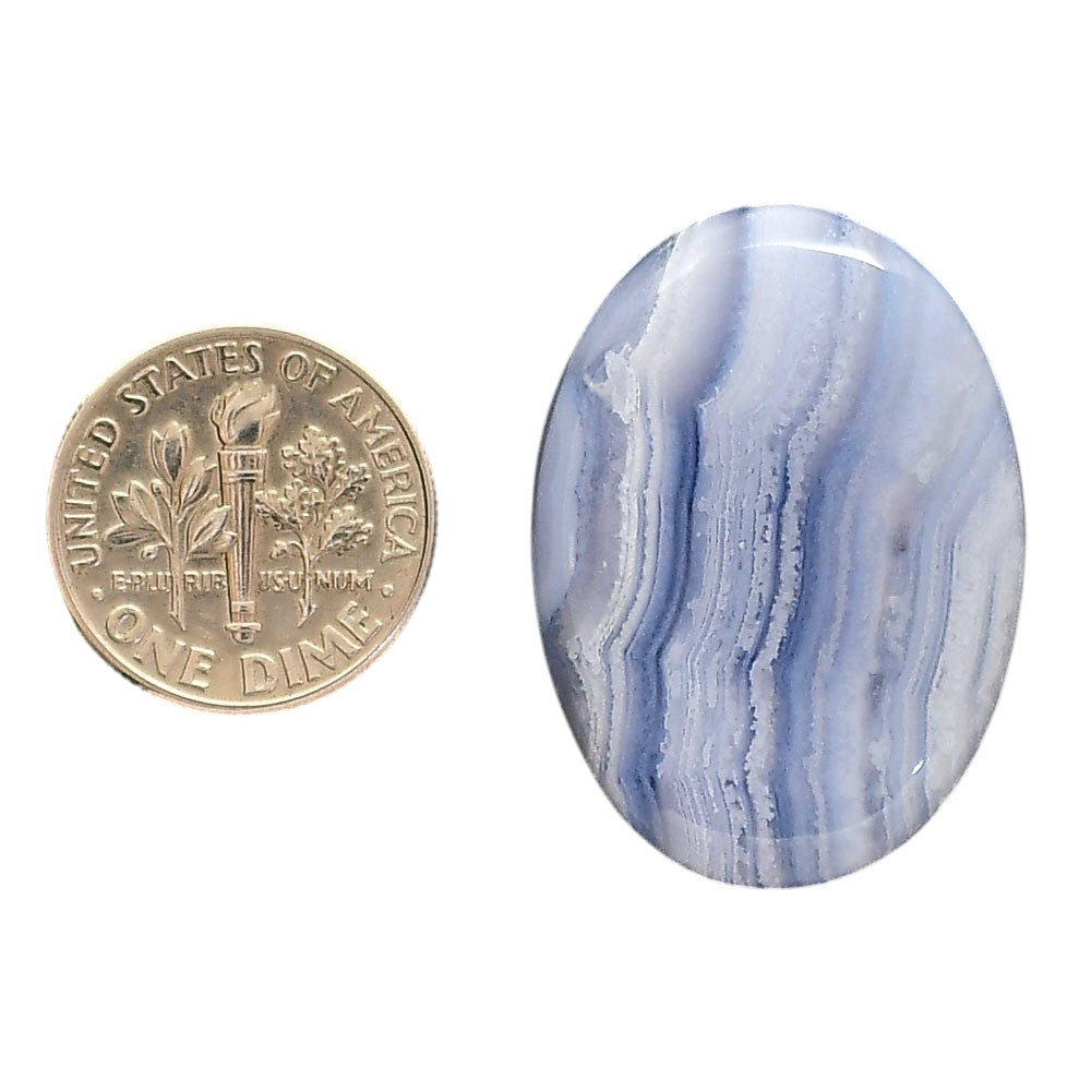 Blue Lace Agate 22.11x31x6 mm Oval Shape Polished Gemstone LS89-05464