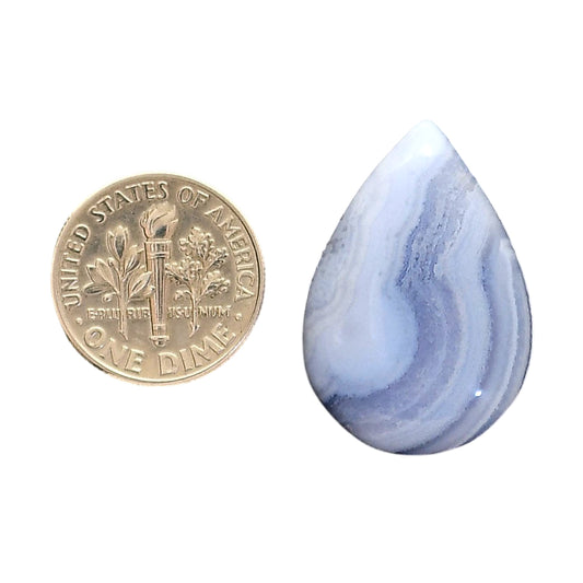 Blue Lace Agate 19x27.8x5.7 mm Pear Shape Polished Gemstone LS89-05465