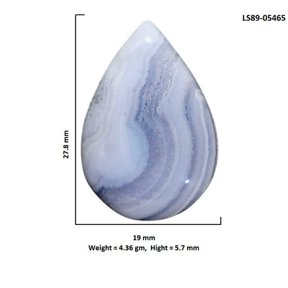 Blue Lace Agate 19x27.8x5.7 mm Pear Shape Polished Gemstone LS89-05465