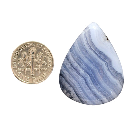 Blue Lace Agate 26.5x34x6.4 mm Pear Shape Polished Gemstone LS89-05466
