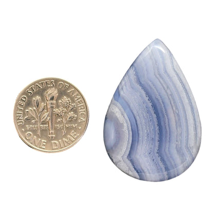 Blue Lace Agate 23x33.2x6 mm Pear Shape Polished Gemstone LS89-05467