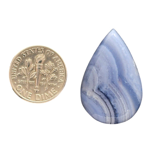 Blue Lace Agate 19x29x6 mm Pear Shape Polished Gemstone LS89-05468