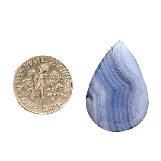 Blue Lace Agate 18.5x27x5.7 mm Pear Shape Polished Gemstone LS89-05469