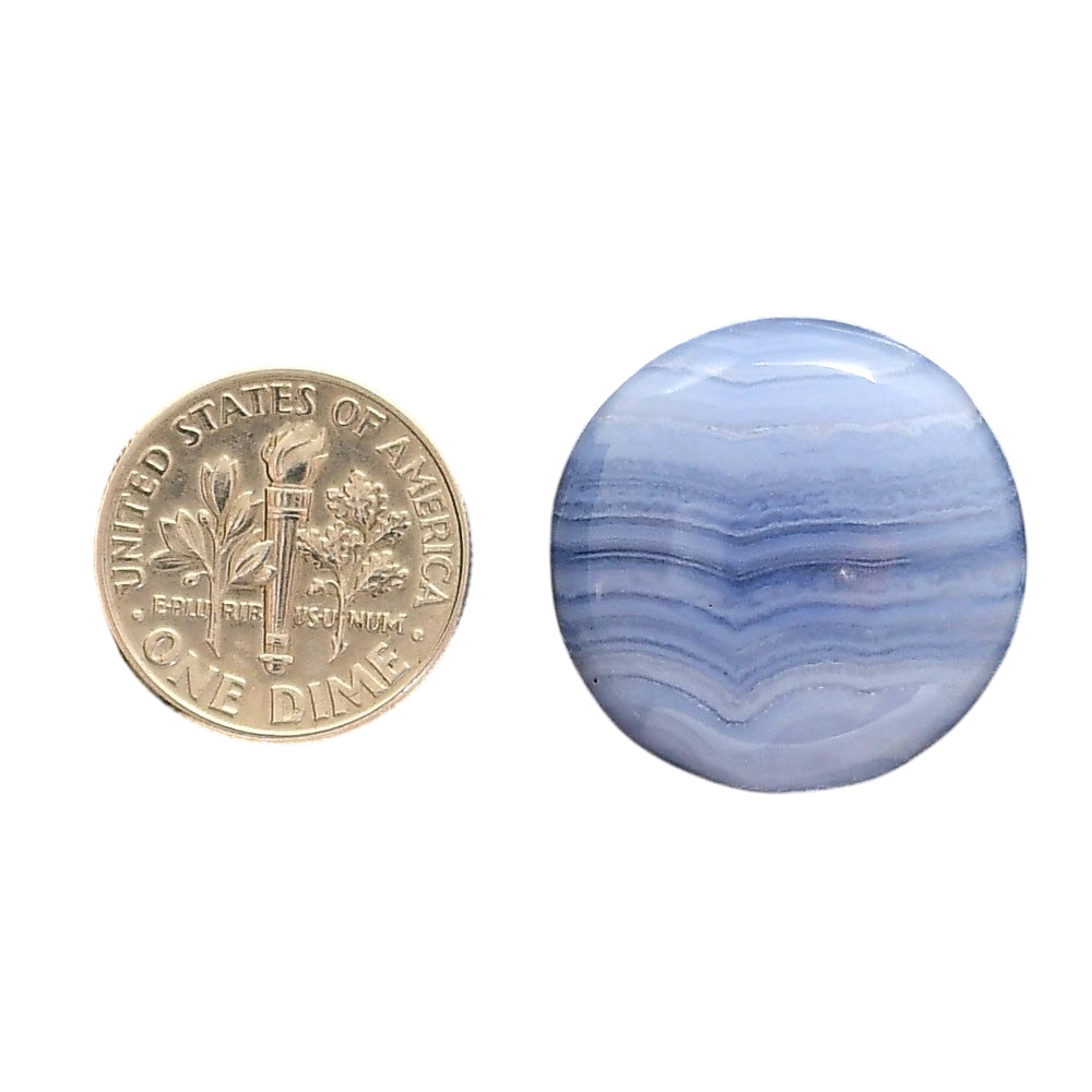 Blue Lace Agate 22.5x22.5x6.5 mm Round Shape Polished Gemstone LS89-05470