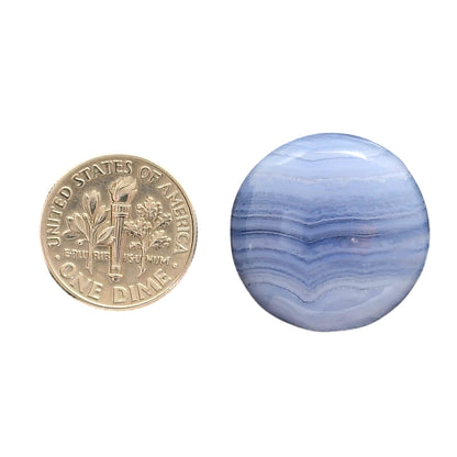 Blue Lace Agate 22.5x22.5x6.5 mm Round Shape Polished Gemstone LS89-05470
