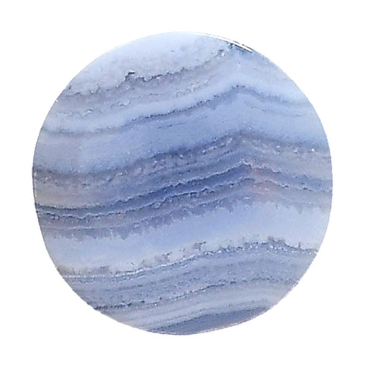 Blue Lace Agate 20x20x4.5 mm Round Shape Polished Gemstone LS89-05471
