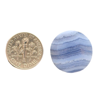 Blue Lace Agate 20x20x4.5 mm Round Shape Polished Gemstone LS89-05471