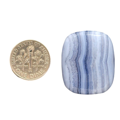 Blue Lace Agate 23x27.4x6.2 mm Cushion Shape Polished Gemstone LS89-05473