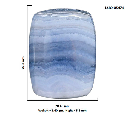 Blue Lace Agate 20.45x27.3x5.8 mm Cushion Shape Polished Gemstone LS89-05474