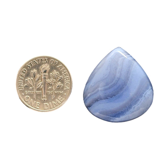Blue Lace Agate 22.2x23.7x5.7 mm Heart Shape Polished Gemstone LS89-05475