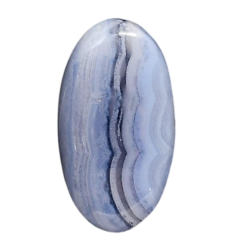 Blue Lace Agate 16x29x6 mm Oval Shape Polished Gemstone LS89-05476