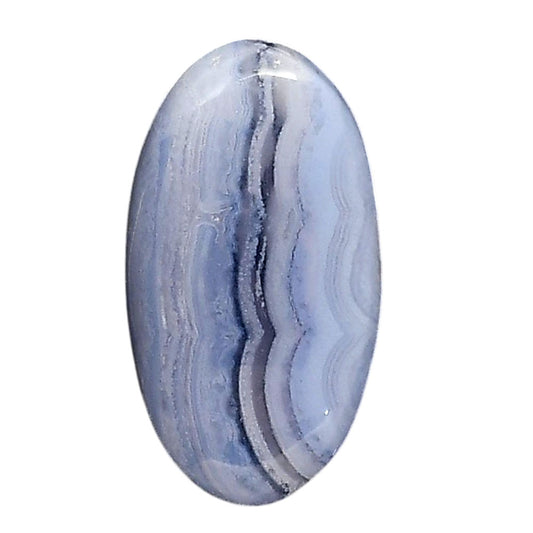 Blue Lace Agate 16x29x6 mm Oval Shape Polished Gemstone LS89-05476