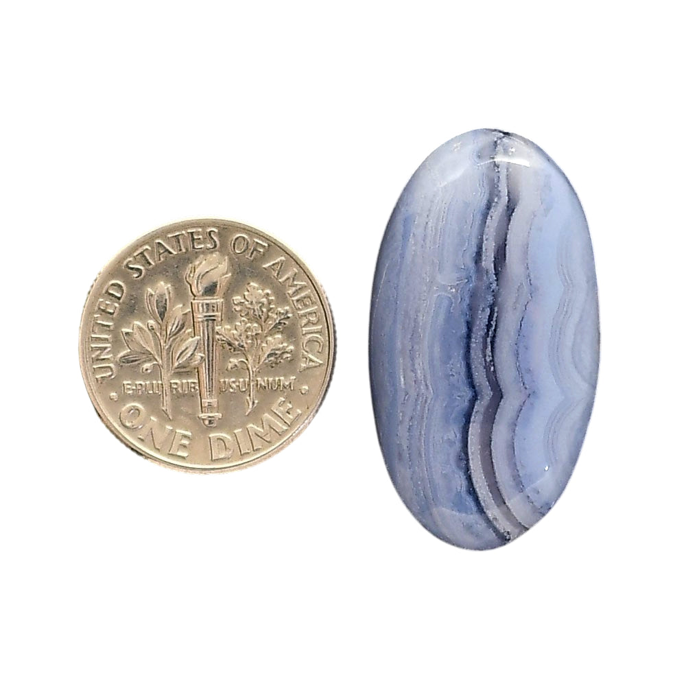 Blue Lace Agate 16x29x6 mm Oval Shape Polished Gemstone LS89-05476