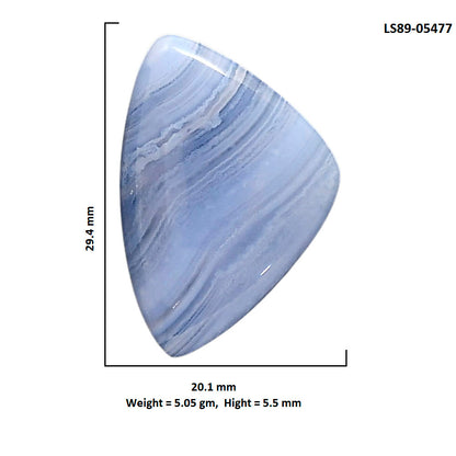 Blue Lace Agate 20.1x29.4x5.5 mm Fancy Shape Polished Gemstone LS89-05477
