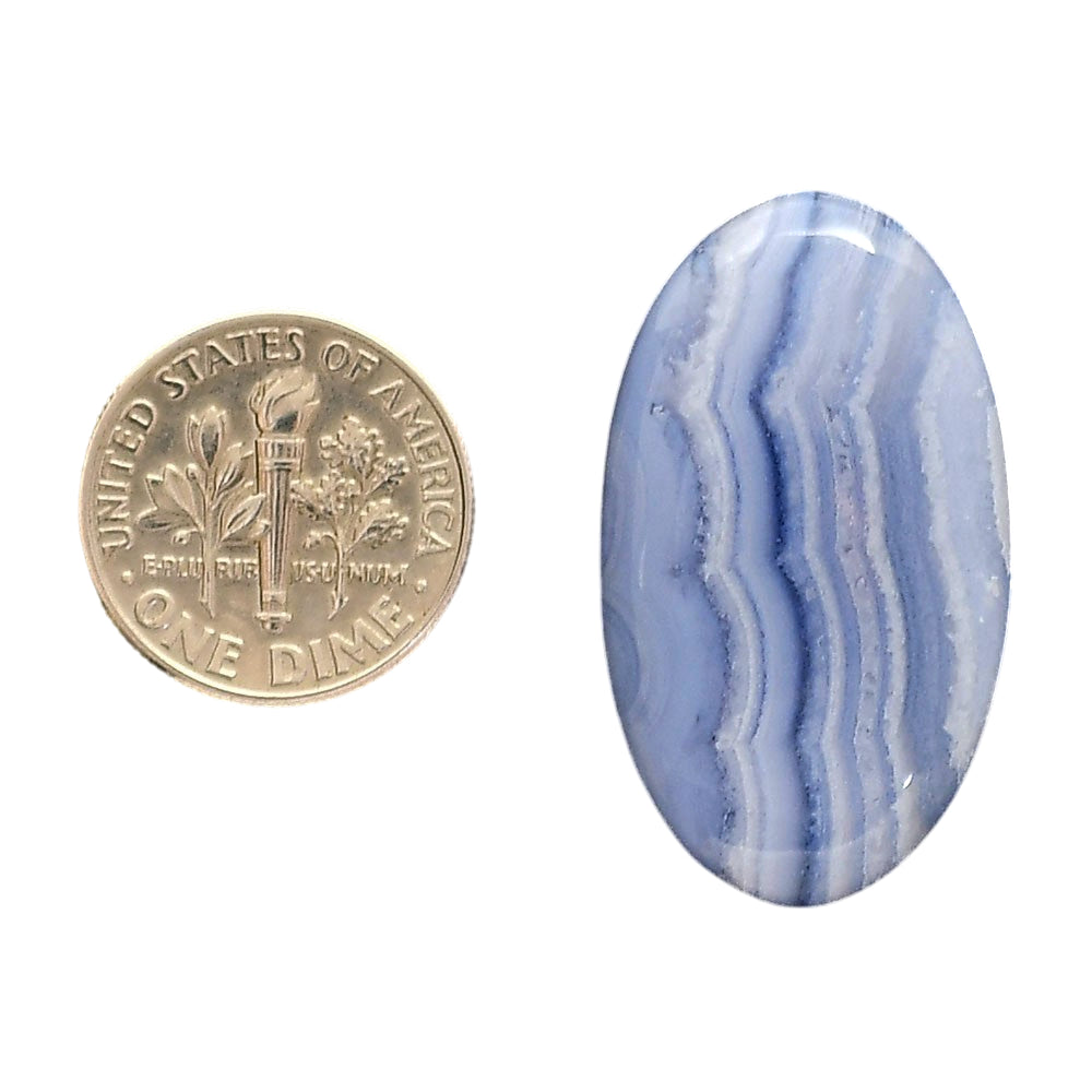Blue Lace Agate 18.5x32x6 mm Oval Shape Polished Gemstone LS89-05478