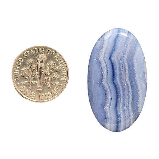Blue Lace Agate 18.5x32x6 mm Oval Shape Polished Gemstone LS89-05478