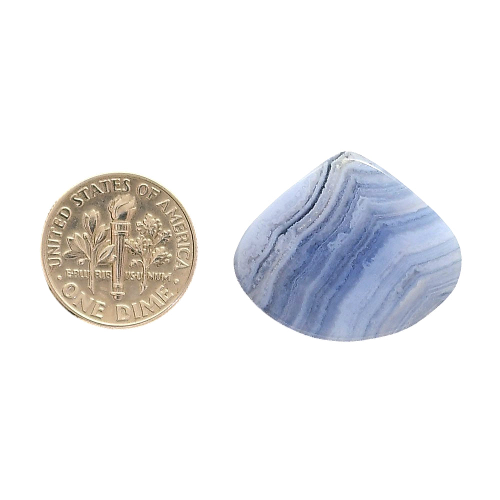 Blue Lace Agate 21.4x25.6x4 mm Heart Shape Polished Gemstone LS89-05479