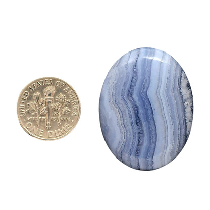 Blue Lace Agate 26x33.8x7 mm Oval Shape Polished Gemstone LS89-05480