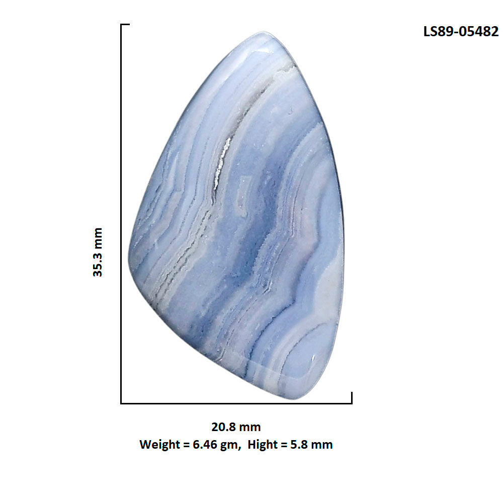 Blue Lace Agate 20.8x35.3x5.8 mm Fancy Shape Polished Gemstone LS89-05482