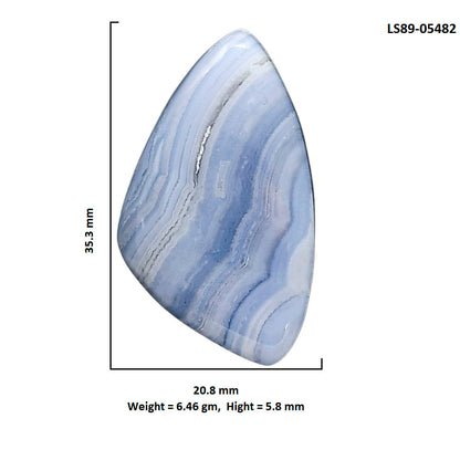 Blue Lace Agate 20.8x35.3x5.8 mm Fancy Shape Polished Gemstone LS89-05482