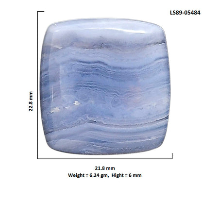Blue Lace Agate 21.8x22.8x6 mm Baguette Shape Polished Gemstone LS89-05484