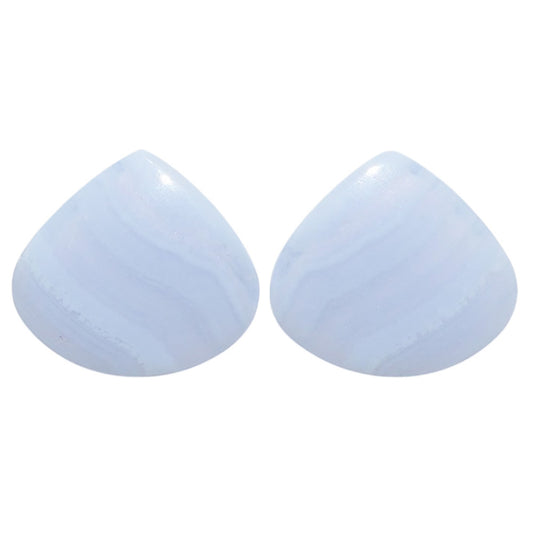 Blue Lace Agate Pair 20.2x22.35x4 mm Heart Shape Polished Gemstone LS89-07737