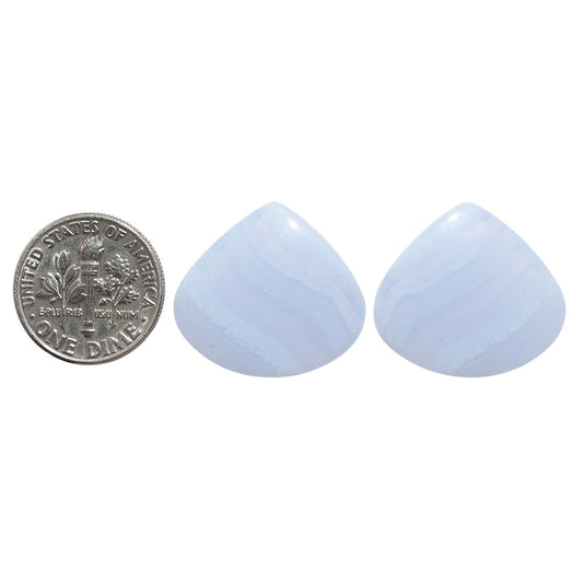 Blue Lace Agate Pair 20.2x22.35x4 mm Heart Shape Polished Gemstone LS89-07737