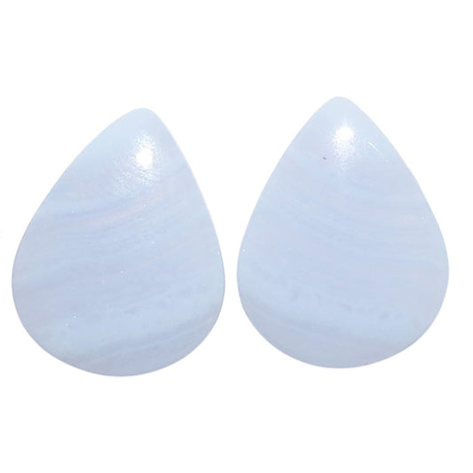 Blue Lace Agate Pair 14.5x18.4x4.3 mm Pear Shape Polished Gemstone LS89-07740