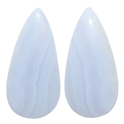 Blue Lace Agate Pair 12.7x25.9x4 mm Pear Shape Polished Gemstone LS89-07741