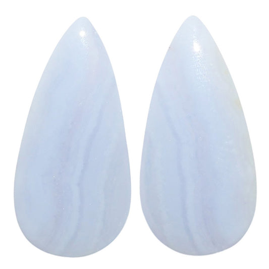 Blue Lace Agate Pair 12.7x25.9x4 mm Pear Shape Polished Gemstone LS89-07741