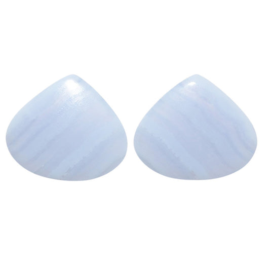 Blue Lace Agate Pair 20.6x23.8x4.4 mm Heart Shape Polished Gemstone LS89-07743