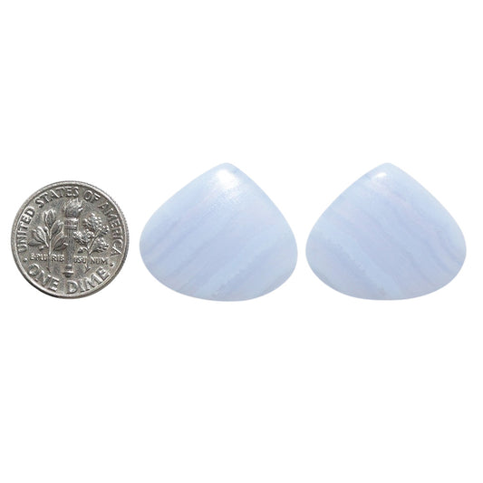 Blue Lace Agate Pair 20.6x23.8x4.4 mm Heart Shape Polished Gemstone LS89-07743