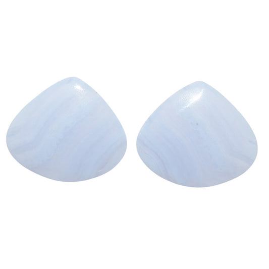 Blue Lace Agate Pair 19.1x22x4.3 mm Heart Shape Polished Gemstone LS89-07744
