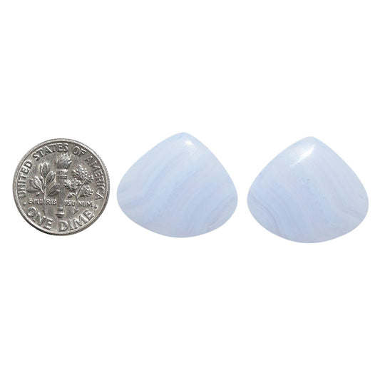 Blue Lace Agate Pair 19.1x22x4.3 mm Heart Shape Polished Gemstone LS89-07744