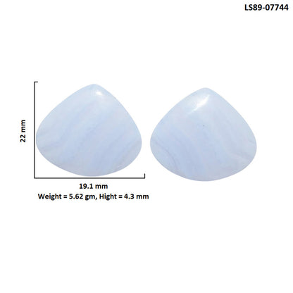 Blue Lace Agate Pair 19.1x22x4.3 mm Heart Shape Polished Gemstone LS89-07744
